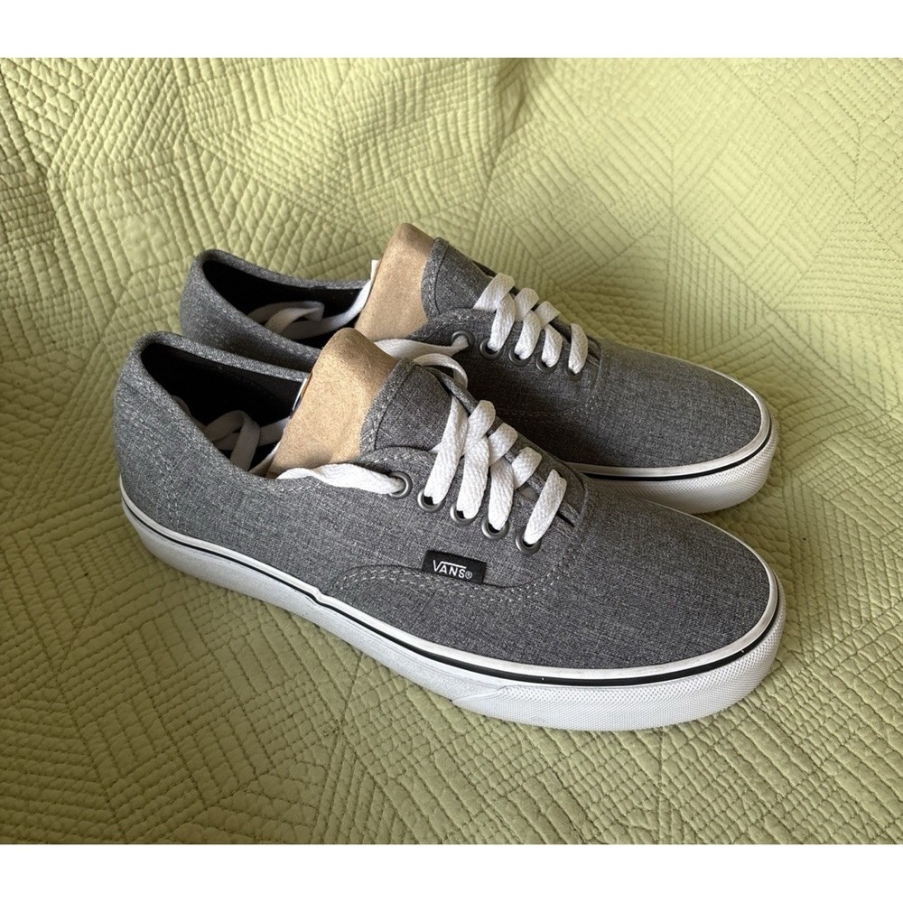 Vans Off The Wall Men's Sneaker Low Top Gray Canvas Skate Shoe Mens 7 W 8.5 new
